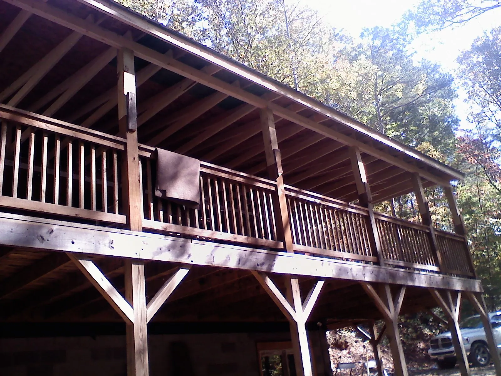 Timber framing under a new elevated porch and deck — Roof Leak Repair in Church Point by Roofing Brothers